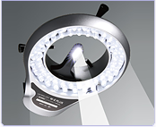 WE-PLUS LED ring light with vertical illuminator for stereo microscope