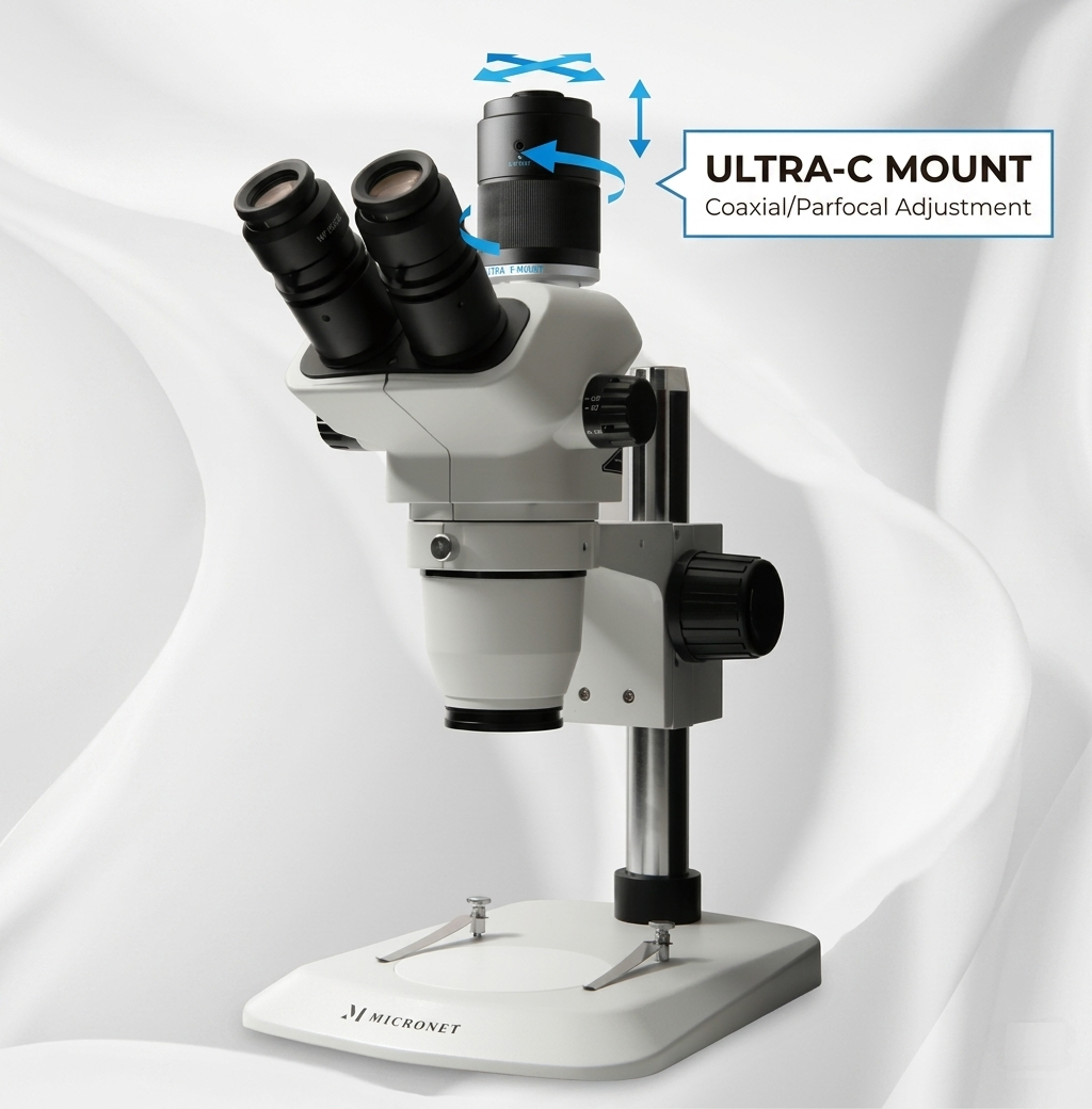 YS05T C-mount trinocular stereo zoom microscope